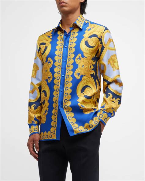 versace silk shirt men's.